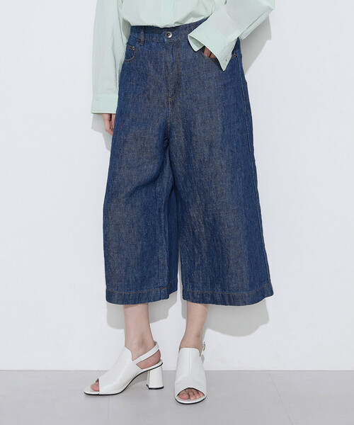 COMME CA Wardrobe(コムサワードローブ)の「リネンデニム キュロットパンツ(その他パンツ・レディース・インディゴブルー・9号/11号)」の6枚目の写真
