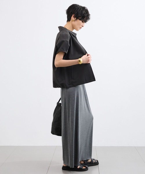 BARNYARDSTORM（バンヤードストーム）の「BARNYARDSTORM / 半袖シャツブルゾン【吸水速乾/JAPAN FABRIC】（ブルゾン・レディース・ホワイト/ブラック・FREE）」の6枚目の写真