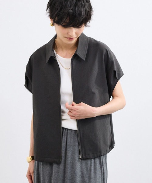 BARNYARDSTORM（バンヤードストーム）の「BARNYARDSTORM / 半袖シャツブルゾン【吸水速乾/JAPAN FABRIC】（ブルゾン・レディース・ホワイト/ブラック・FREE）」の3枚目の写真
