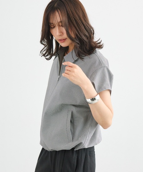 BARNYARDSTORM（バンヤードストーム）の「BARNYARDSTORM / 半袖シャツブルゾン【吸水速乾/JAPAN FABRIC】（ブルゾン・レディース・ホワイト/ブラック・FREE）」の18枚目の写真