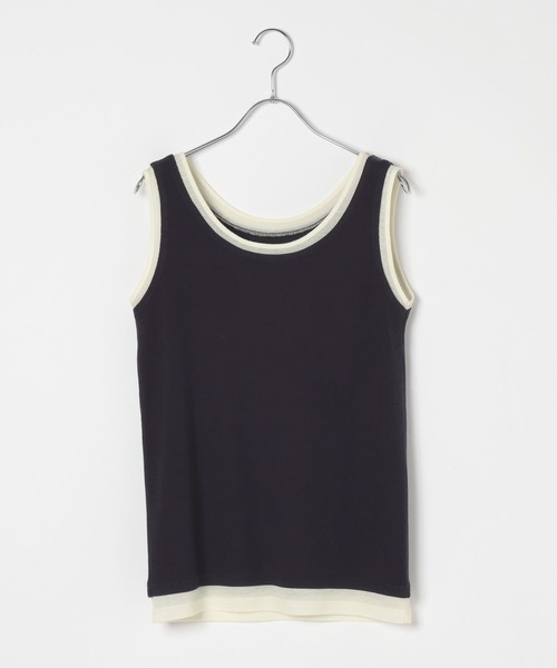 studio CLIP(スタディオクリップ)の「ダブルフロント配色レイヤードタンクトップ(タンクトップ・レディース・ネイビー/オフホワイト/グレー・MEDIUM/LARGE)」の15枚目の写真