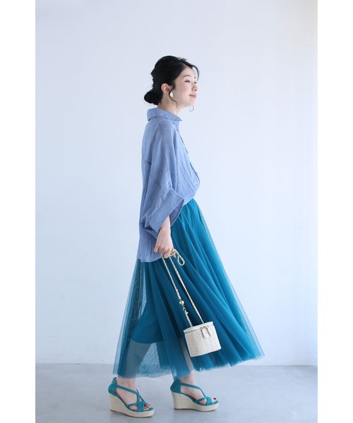 cawaii（カワイイ）の「着心地柔らかガーゼ風ドルマンシャツトップス（シャツ/ブラウス・レディース・ブルー/イエロー・FREE）」の8枚目の写真