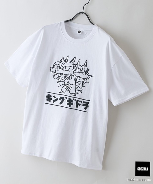 JEANS MATE（ジーンズメイト）の「【GODZILLA/ゴジラ】【コットン100％のしっかりした生地 ドロップショルダー】オリジナルデザイン 刺繍Tシャツ ゴジラ キングギドラ メカゴジラ コラボ 特撮 映画 キャラT オーバーサイズ（Tシャツ/カットソー・メンズ・ホワイト系その他/ブルー系その他/ホワイト系その他2/ホワイト系その他3/ホワイト系その他4/ブラック系その他2/ブラック系その他3/ブラック系その他4・SMALL/MEDIUM/LARGE/X-LARGE）」の2枚目の写真