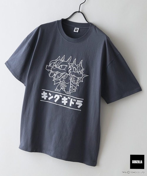 JEANS MATE（ジーンズメイト）の「【GODZILLA/ゴジラ】【コットン100％のしっかりした生地 ドロップショルダー】オリジナルデザイン 刺繍Tシャツ ゴジラ キングギドラ メカゴジラ コラボ 特撮 映画 キャラT オーバーサイズ（Tシャツ/カットソー・メンズ・ホワイト系その他/ブルー系その他/ホワイト系その他2/ホワイト系その他3/ホワイト系その他4/ブラック系その他2/ブラック系その他3/ブラック系その他4・SMALL/MEDIUM/LARGE/X-LARGE）」の5枚目の写真