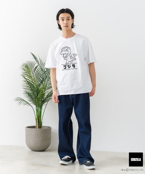 JEANS MATE（ジーンズメイト）の「【GODZILLA/ゴジラ】【コットン100％のしっかりした生地 ドロップショルダー】オリジナルデザイン 刺繍Tシャツ ゴジラ キングギドラ メカゴジラ コラボ 特撮 映画 キャラT オーバーサイズ（Tシャツ/カットソー・メンズ・ホワイト系その他/ブルー系その他/ホワイト系その他2/ホワイト系その他3/ホワイト系その他4/ブラック系その他2/ブラック系その他3/ブラック系その他4・SMALL/MEDIUM/LARGE/X-LARGE）」の9枚目の写真