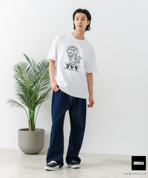 JEANS MATE（ジーンズメイト）の「【GODZILLA/ゴジラ】【コットン100％のしっかりした生地 ドロップショルダー】オリジナルデザイン 刺繍Tシャツ ゴジラ キングギドラ メカゴジラ コラボ 特撮 映画 キャラT オーバーサイズ（Tシャツ/カットソー・メンズ・ホワイト系その他/ブルー系その他/ホワイト系その他2/ホワイト系その他3/ホワイト系その他4/ブラック系その他2/ブラック系その他3/ブラック系その他4・SMALL/MEDIUM/LARGE/X-LARGE）」の12枚目の写真