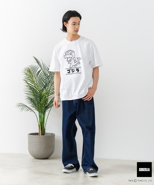 JEANS MATE（ジーンズメイト）の「【GODZILLA/ゴジラ】【コットン100％のしっかりした生地 ドロップショルダー】オリジナルデザイン 刺繍Tシャツ ゴジラ キングギドラ メカゴジラ コラボ 特撮 映画 キャラT オーバーサイズ（Tシャツ/カットソー・メンズ・ホワイト系その他/ブルー系その他/ホワイト系その他2/ホワイト系その他3/ホワイト系その他4/ブラック系その他2/ブラック系その他3/ブラック系その他4・SMALL/MEDIUM/LARGE/X-LARGE）」の13枚目の写真