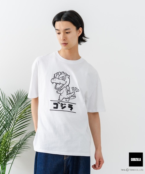 JEANS MATE（ジーンズメイト）の「【GODZILLA/ゴジラ】【コットン100％のしっかりした生地 ドロップショルダー】オリジナルデザイン 刺繍Tシャツ ゴジラ キングギドラ メカゴジラ コラボ 特撮 映画 キャラT オーバーサイズ（Tシャツ/カットソー・メンズ・ホワイト系その他/ブルー系その他/ホワイト系その他2/ホワイト系その他3/ホワイト系その他4/ブラック系その他2/ブラック系その他3/ブラック系その他4・SMALL/MEDIUM/LARGE/X-LARGE）」の14枚目の写真