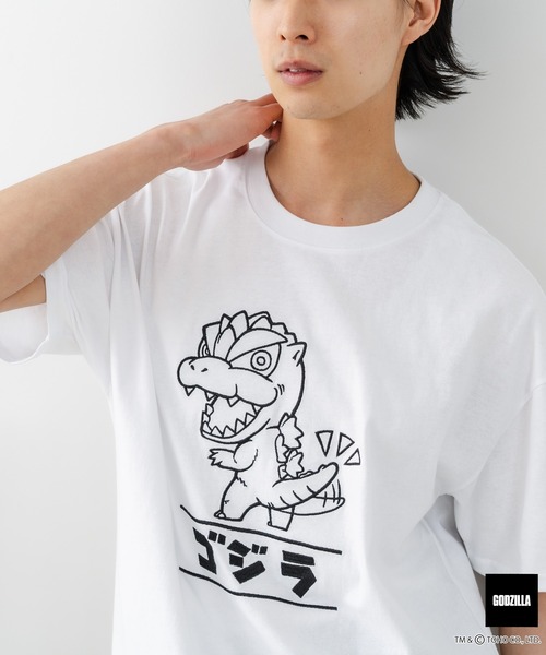 JEANS MATE（ジーンズメイト）の「【GODZILLA/ゴジラ】【コットン100％のしっかりした生地 ドロップショルダー】オリジナルデザイン 刺繍Tシャツ ゴジラ キングギドラ メカゴジラ コラボ 特撮 映画 キャラT オーバーサイズ（Tシャツ/カットソー・メンズ・ホワイト系その他/ブルー系その他/ホワイト系その他2/ホワイト系その他3/ホワイト系その他4/ブラック系その他2/ブラック系その他3/ブラック系その他4・SMALL/MEDIUM/LARGE/X-LARGE）」の21枚目の写真