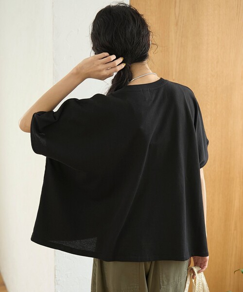 coen(コーエン)の「シアーミニ裏毛 ゆるスクエアカットソー(Tシャツ/カットソー・レディース・シャーベット/オフホワイト/ブラック・FREE)」の16枚目の写真