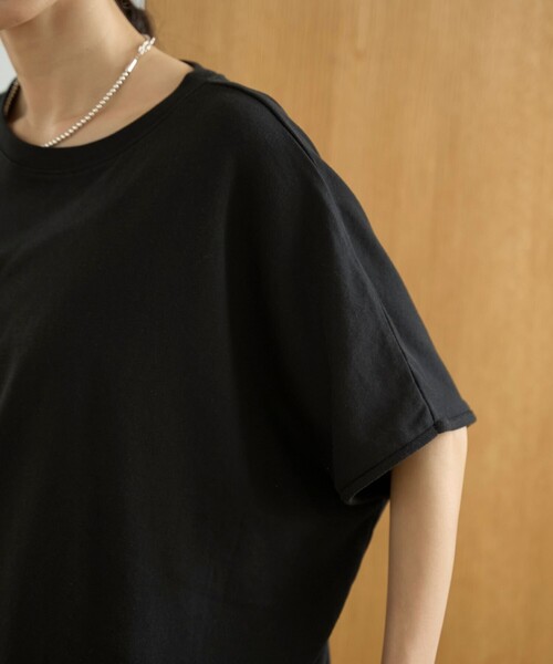 coen(コーエン)の「シアーミニ裏毛 ゆるスクエアカットソー(Tシャツ/カットソー・レディース・シャーベット/オフホワイト/ブラック・FREE)」の17枚目の写真
