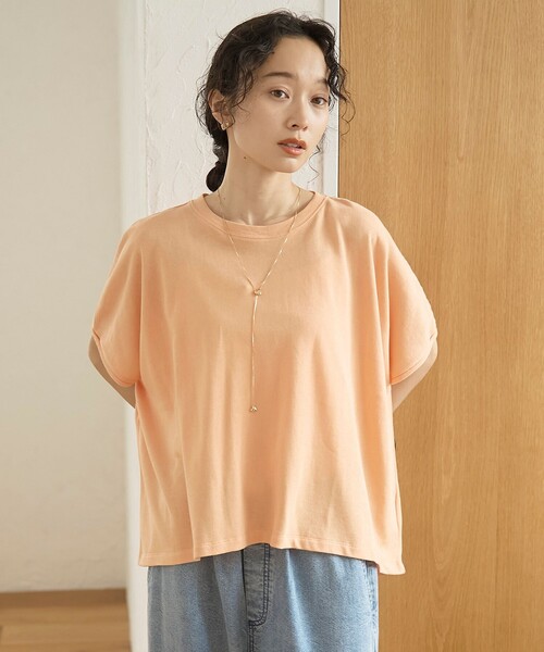 coen(コーエン)の「シアーミニ裏毛 ゆるスクエアカットソー(Tシャツ/カットソー・レディース・シャーベット/オフホワイト/ブラック・FREE)」の10枚目の写真