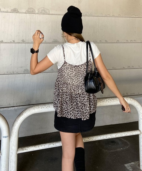 non-hedge(ノンヘッジ)の「柄シアーキャミソールトップス(その他トップス・レディース・ベージュ/ブラック×ホワイト/ブラウン/ホワイト×ブラック・FREE)」の8枚目の写真