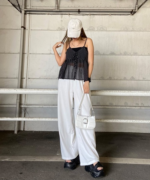 non-hedge(ノンヘッジ)の「柄シアーキャミソールトップス(その他トップス・レディース・ベージュ/ブラック×ホワイト/ブラウン/ホワイト×ブラック・FREE)」の15枚目の写真