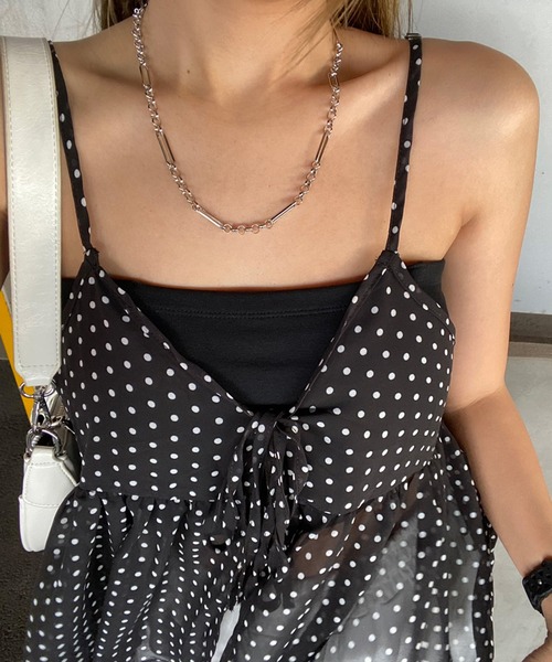 non-hedge(ノンヘッジ)の「柄シアーキャミソールトップス(その他トップス・レディース・ベージュ/ブラック×ホワイト/ブラウン/ホワイト×ブラック・FREE)」の20枚目の写真