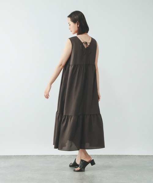 GLOBAL WORK(グローバルワーク)の「Airy Breezeワンピース/636251(ワンピース・レディース・チャコールグレー/イエロー系その他3/ブラック系その他3・LARGE/MEDIUM)」の3枚目の写真
