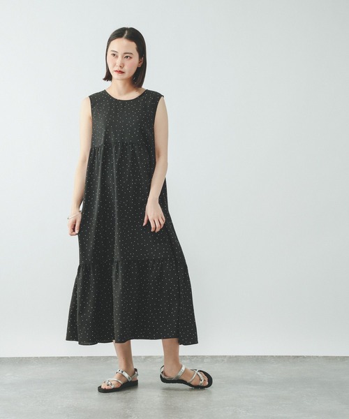 GLOBAL WORK(グローバルワーク)の「Airy Breezeワンピース/636251(ワンピース・レディース・チャコールグレー/イエロー系その他3/ブラック系その他3・LARGE/MEDIUM)」の4枚目の写真