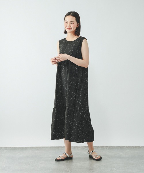 GLOBAL WORK(グローバルワーク)の「Airy Breezeワンピース/636251(ワンピース・レディース・チャコールグレー/イエロー系その他3/ブラック系その他3・LARGE/MEDIUM)」の5枚目の写真