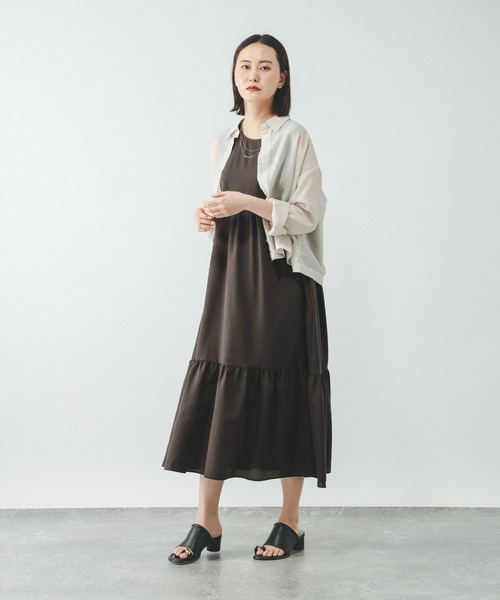 GLOBAL WORK(グローバルワーク)の「Airy Breezeワンピース/636251(ワンピース・レディース・チャコールグレー/イエロー系その他3/ブラック系その他3・LARGE/MEDIUM)」の9枚目の写真