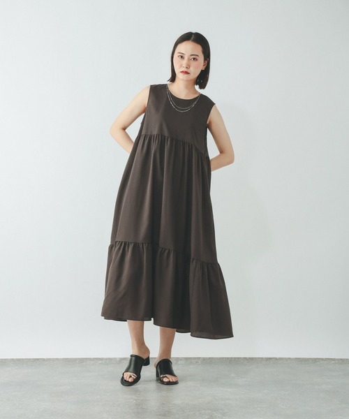 GLOBAL WORK(グローバルワーク)の「Airy Breezeワンピース/636251(ワンピース・レディース・チャコールグレー/イエロー系その他3/ブラック系その他3・LARGE/MEDIUM)」の10枚目の写真