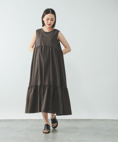 GLOBAL WORK(グローバルワーク)の「Airy Breezeワンピース/636251(ワンピース・レディース・チャコールグレー/イエロー系その他3/ブラック系その他3・LARGE/MEDIUM)」の11枚目の写真