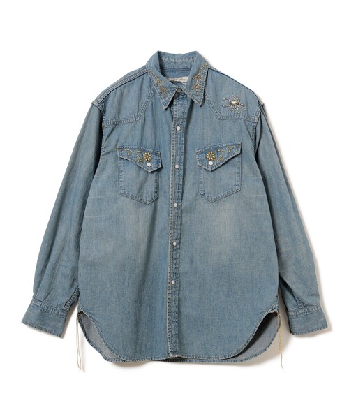 REMI RELIEF(レミレリーフ)の「【イベント限定】【別注】REMI RELIEF / Denim Western shirt Box Fit Used(シャツ/ブラウス・メンズ・ブルー・MEDIUM/SMALL/XX-LARGE/X-LARGE/LARGE)」の2枚目の写真