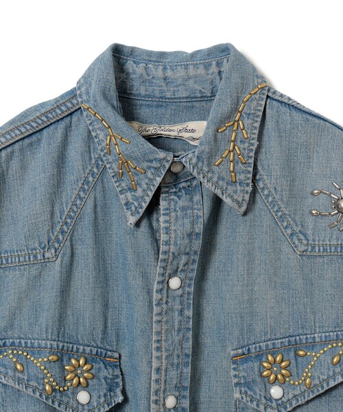 REMI RELIEF(レミレリーフ)の「【イベント限定】【別注】REMI RELIEF / Denim Western shirt Box Fit Used(シャツ/ブラウス・メンズ・ブルー・MEDIUM/SMALL/XX-LARGE/X-LARGE/LARGE)」の3枚目の写真