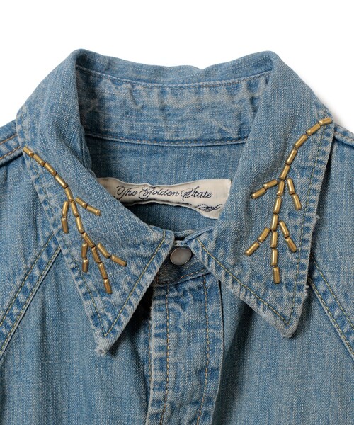 REMI RELIEF(レミレリーフ)の「【イベント限定】【別注】REMI RELIEF / Denim Western shirt Box Fit Used(シャツ/ブラウス・メンズ・ブルー・MEDIUM/SMALL/XX-LARGE/X-LARGE/LARGE)」の4枚目の写真