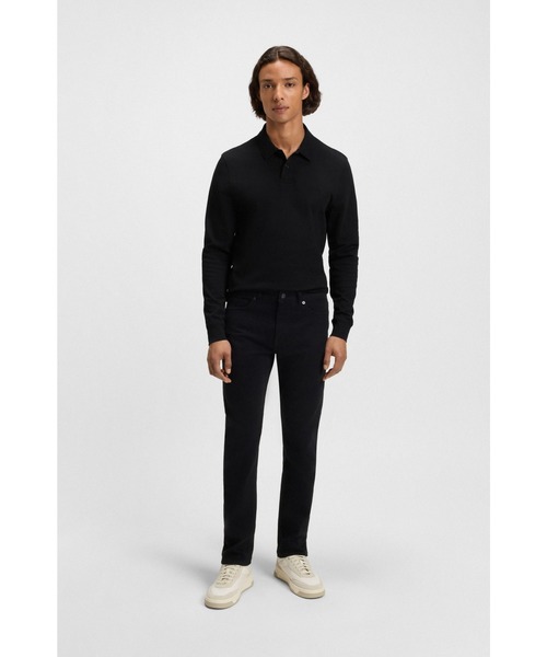 BOSS（ボス）の「【オンライン限定】ロングスリーブ ポロシャツ コットン ロゴディテール（ポロシャツ・メンズ・ブラック・XL）」の3枚目の写真