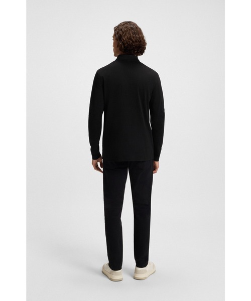 BOSS（ボス）の「【オンライン限定】ロングスリーブ ポロシャツ コットン ロゴディテール（ポロシャツ・メンズ・ブラック・XL）」の4枚目の写真