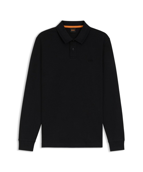 BOSS（ボス）の「【オンライン限定】ロングスリーブ ポロシャツ コットン ロゴディテール（ポロシャツ・メンズ・ブラック・XL）」の5枚目の写真