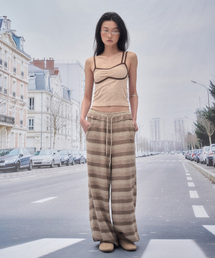 SOMSOC（ソムソック）の「TAGE STRIPE TERRY PANTS_BEIGE（その他パンツ）」