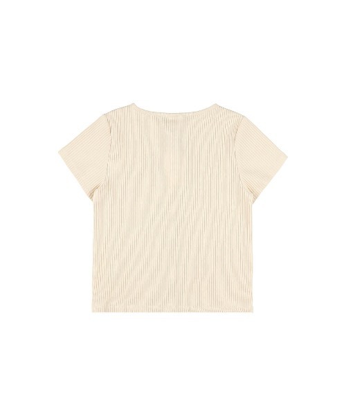 ALEXIA STAM（アリシアスタン）の「Rib Short Sleeve Cardigan /リブ半袖カーディガン（カーディガン/ボレロ・レディース・アイボリー/ネイビー・M/S）」の12枚目の写真