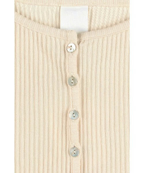 ALEXIA STAM（アリシアスタン）の「Rib Short Sleeve Cardigan /リブ半袖カーディガン（カーディガン/ボレロ・レディース・アイボリー/ネイビー・M/S）」の13枚目の写真