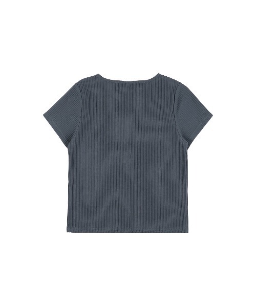 ALEXIA STAM（アリシアスタン）の「Rib Short Sleeve Cardigan /リブ半袖カーディガン（カーディガン/ボレロ・レディース・アイボリー/ネイビー・M/S）」の16枚目の写真
