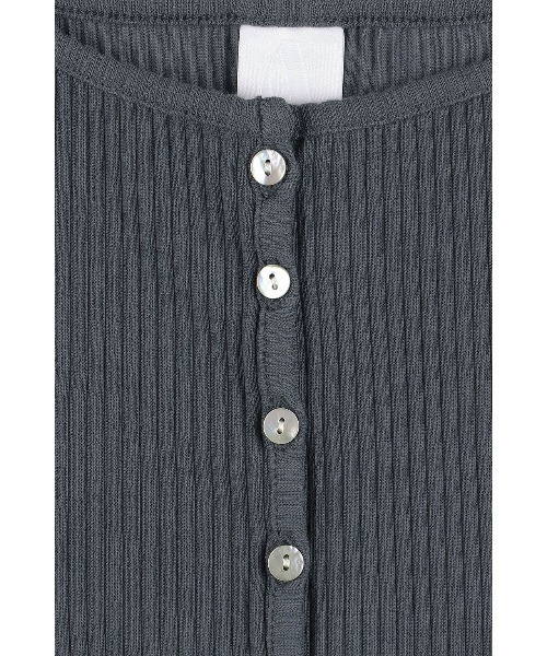 ALEXIA STAM（アリシアスタン）の「Rib Short Sleeve Cardigan /リブ半袖カーディガン（カーディガン/ボレロ・レディース・アイボリー/ネイビー・M/S）」の17枚目の写真