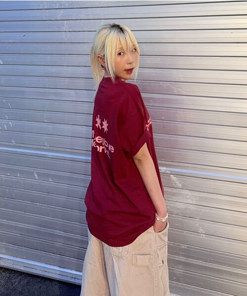 mydeepbluememories（マイディープブルーメモリーズ）の「Mm Symbol Logo T-Shirts (BURGUDNY)（Tシャツ/カットソー・レディース・グリーン・LARGE/SMALL/MEDIUM）」の8枚目の写真