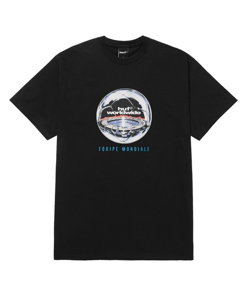 HUF(ハフ)の「EQUIPE MONDIALE TEE(Tシャツ/カットソー・メンズ・ブラック・XL/L/M/S)」の1枚目の写真