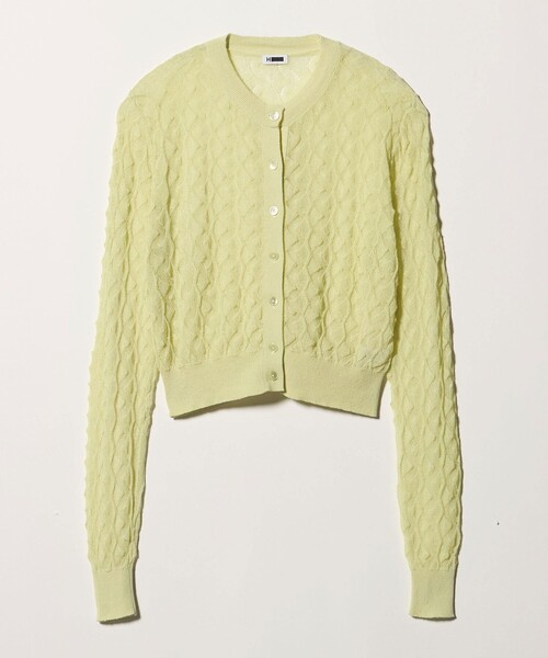 H BEAUTY&YOUTH UNITED ARROWS(エイチビューティーアンドユースユナイテッドアローズ)の「<H>コットンナイロン オープンワーク カーディガン(カーディガン/ボレロ・レディース・ブラック/ライム・FREE)」の2枚目の写真