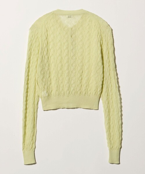 H BEAUTY&YOUTH UNITED ARROWS(エイチビューティーアンドユースユナイテッドアローズ)の「<H>コットンナイロン オープンワーク カーディガン(カーディガン/ボレロ・レディース・ブラック/ライム・FREE)」の5枚目の写真