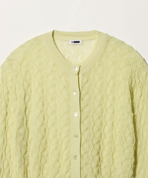 H BEAUTY&YOUTH UNITED ARROWS(エイチビューティーアンドユースユナイテッドアローズ)の「<H>コットンナイロン オープンワーク カーディガン(カーディガン/ボレロ・レディース・ブラック/ライム・FREE)」の6枚目の写真