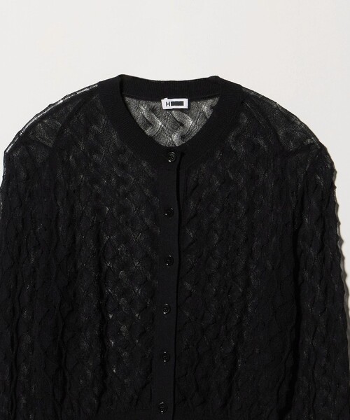 H BEAUTY&YOUTH UNITED ARROWS(エイチビューティーアンドユースユナイテッドアローズ)の「<H>コットンナイロン オープンワーク カーディガン(カーディガン/ボレロ・レディース・ブラック/ライム・FREE)」の14枚目の写真