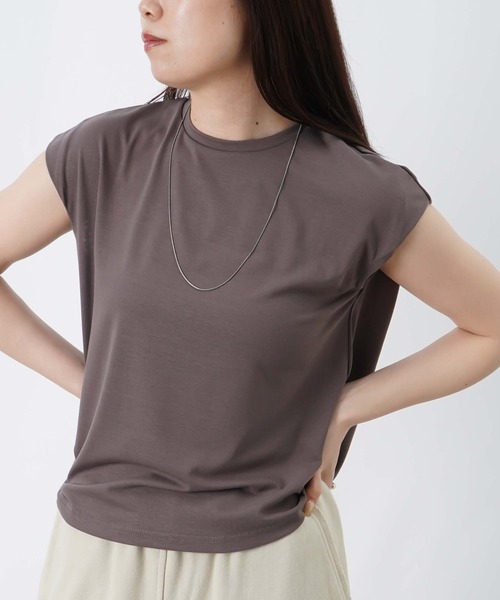 LUCA/LADY LUCK LUCA(ルカ/レディラックルカ)の「LC/LLL 天竺フレンチスリーブプルオーバー(Tシャツ/カットソー・レディース・モカ/ライトイエロー・FREE)」の5枚目の写真