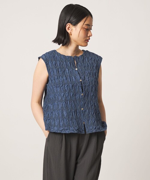 A DAY IN THE LIFE UNITED ARROWS(アデイインザライフユナイテッドアローズ)の「コットンシャーリング 2WAYブラウス <A DAY IN THE LIFE>(シャツ/ブラウス・レディース・ブラック/ロイヤルブルー・FREE)」の4枚目の写真