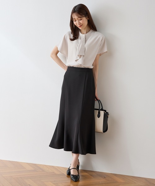 Honeys(ハニーズ)の「フレンチボウタイブラウス(シャツ/ブラウス・レディース・ブラウン/グリーン/グレイッシュベージュ・S/M/L)」の7枚目の写真