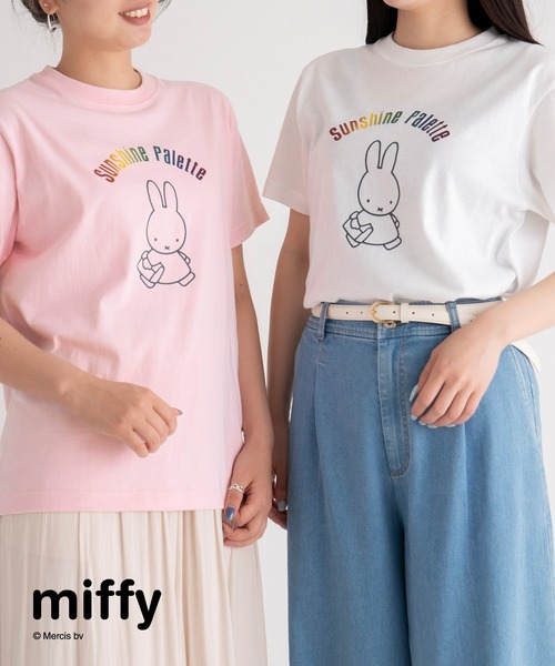 STRAWBERRY-FIELDS(ストロベリーフィールズ)の「miffyコラボレインボーTシャツ(Tシャツ/カットソー・レディース・オフホワイト/ピンク・2)」の2枚目の写真