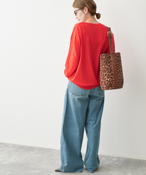 Spick & Span(スピックアンドスパン)の「《手洗い可能》18G Vネックニット(ニット/セーター・レディース・ブラウン系その他/レッド/ネイビー・FREE)」の20枚目の写真