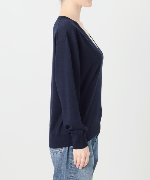 Spick & Span(スピックアンドスパン)の「《手洗い可能》18G Vネックニット(ニット/セーター・レディース・ブラウン系その他/レッド/ネイビー・FREE)」の12枚目の写真