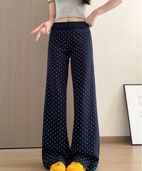 &soiree(アンドソワレ)の「ウエストワイドリブドット柄スウェットパンツ(スウェットパンツ・レディース・ネイビー/ブラウン/グレー・X-LARGE/LARGE/MEDIUM/SMALL)」の3枚目の写真