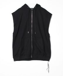 BOXY CHAINED SLEEVELESS HOODIE